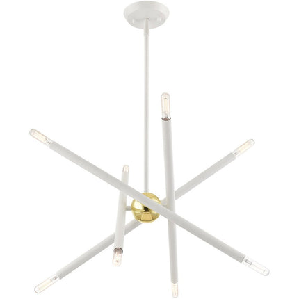 Eight Light Dimmable Chandelier With Shades HomeRoots