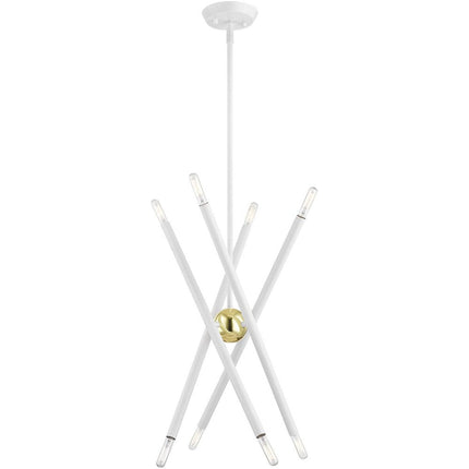 Eight Light Dimmable Chandelier With Shades HomeRoots