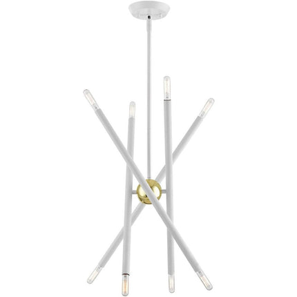 Eight Light Dimmable Chandelier With Shades HomeRoots