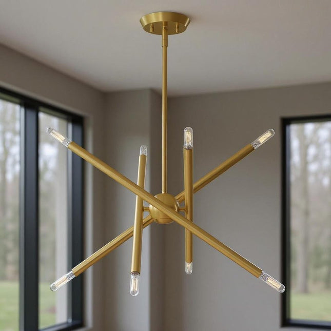 Eight Light Dimmable Chandelier With Shades HomeRoots
