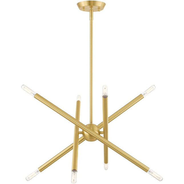 Eight Light Dimmable Chandelier With Shades HomeRoots