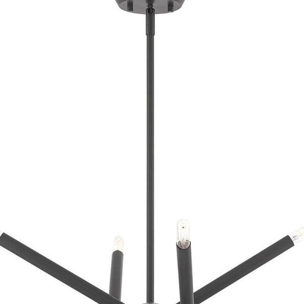 Gray Eight Light Metal Dimmable Chandelier With Shades