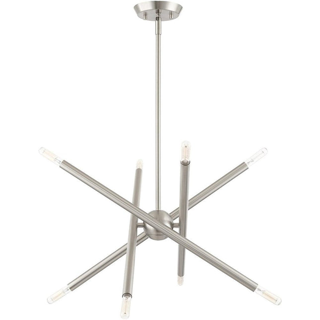 Eight Light Dimmable Chandelier With Shades HomeRoots