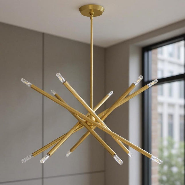 Six Light Dimmable Chandelier With Shades HomeRoots