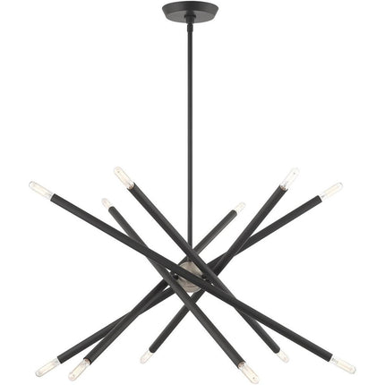 Gray Six Light Metal Dimmable Chandelier With Shades