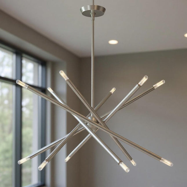 Six Light Dimmable Chandelier With Shades HomeRoots