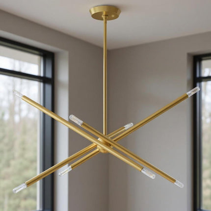 Eight Light Dimmable Chandelier With Shades HomeRoots