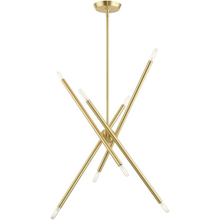 Eight Light Dimmable Chandelier With Shades HomeRoots