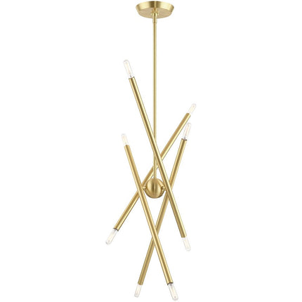 Eight Light Dimmable Chandelier With Shades HomeRoots