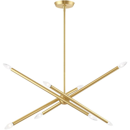 Eight Light Dimmable Chandelier With Shades HomeRoots