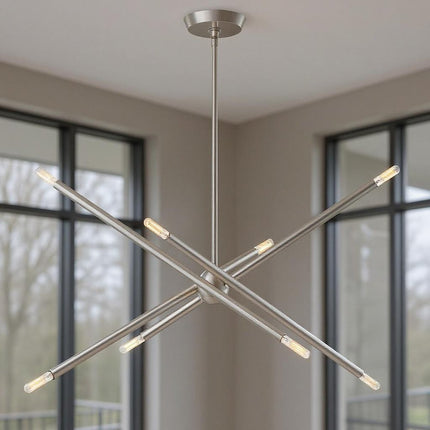 Eight Light Dimmable Chandelier With Shades HomeRoots