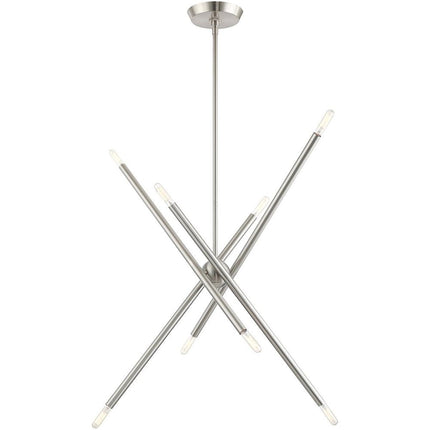 Eight Light Dimmable Chandelier With Shades HomeRoots