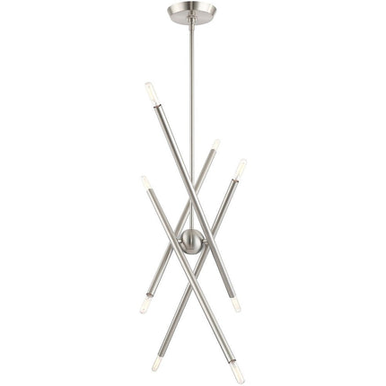 Eight Light Dimmable Chandelier With Shades HomeRoots