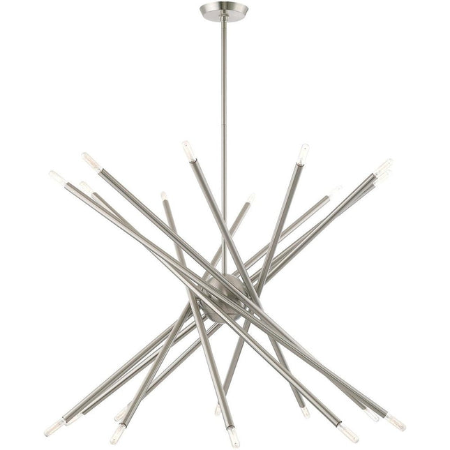 Nickel Multi Light Metal Dimmable Chandelier With Shades HomeRoots
