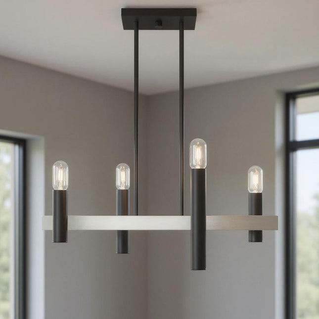 Four Light Dimmable Chandelier With Shades HomeRoots
