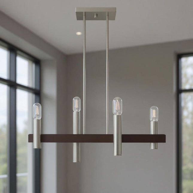 Four Light Dimmable Chandelier With Shades HomeRoots