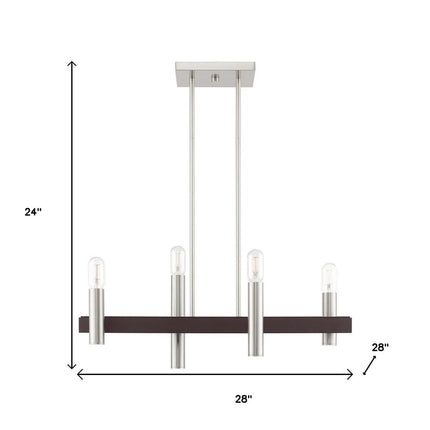 Four Light Dimmable Chandelier With Shades HomeRoots