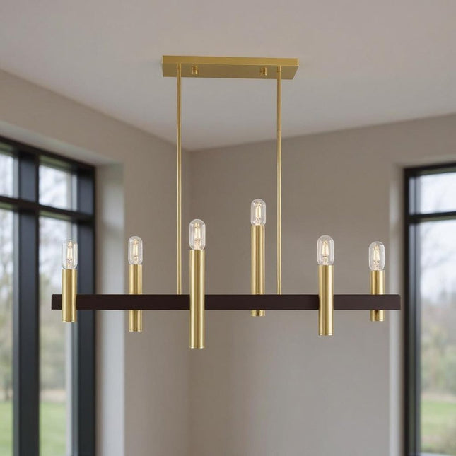 Six Light Dimmable Chandelier With Shades HomeRoots