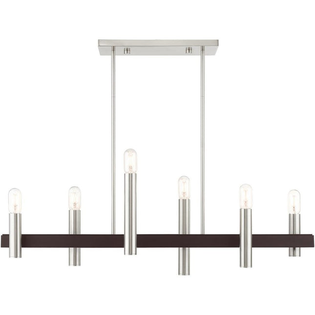 Bronze Six Light Metal Dimmable Chandelier With Shades HomeRoots