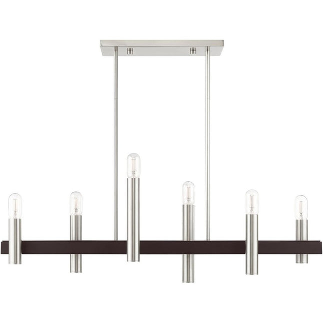 Bronze Six Light Metal Dimmable Chandelier With Shades HomeRoots