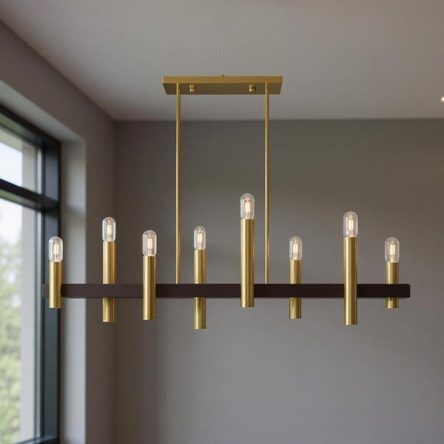 Eight Light Dimmable Chandelier With Shades HomeRoots