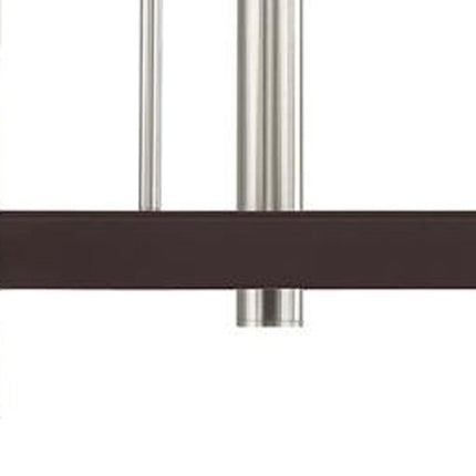 Bronze Eight Light Metal Dimmable Chandelier With Shades