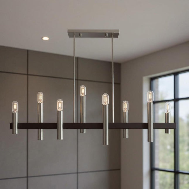 Eight Light Dimmable Chandelier With Shades HomeRoots