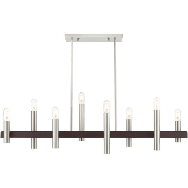 Bronze Eight Light Metal Dimmable Chandelier With Shades HomeRoots