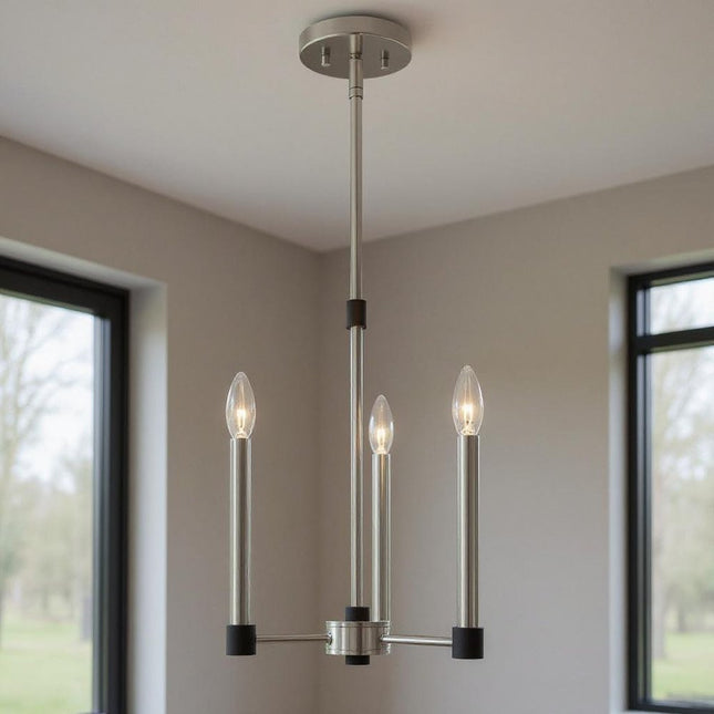 Three Light Dimmable Chandelier With Shades HomeRoots