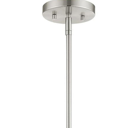 Nickel Three Light Metal Dimmable Chandelier With Shades