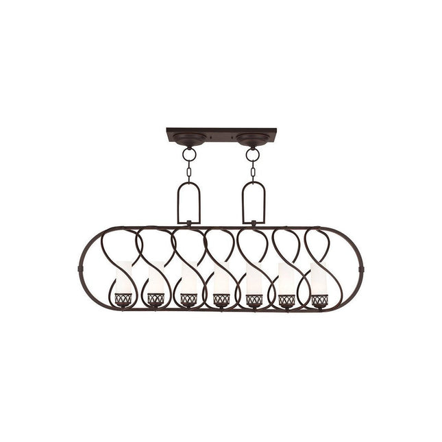 Seven Light Dimmable Chandelier With Shades HomeRoots