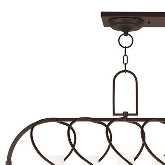 Bronze Seven Light Metal Dimmable Chandelier With Shades HomeRoots