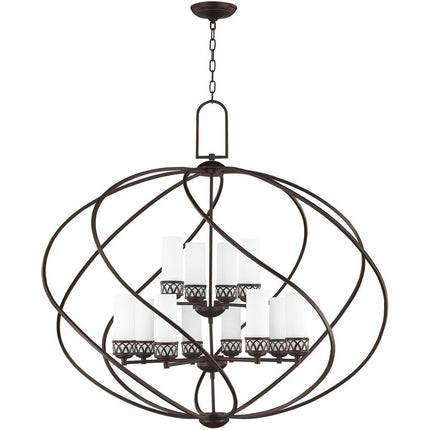 Twelve Light Dimmable Chandelier With Shades HomeRoots