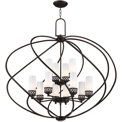 Twelve Light Dimmable Chandelier With Shades HomeRoots