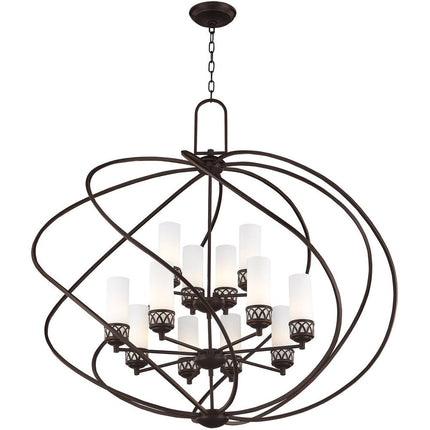 Twelve Light Dimmable Chandelier With Shades HomeRoots