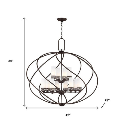 Twelve Light Dimmable Chandelier With Shades HomeRoots