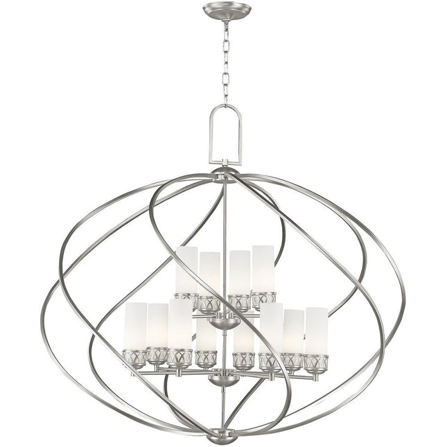 Twelve Light Dimmable Chandelier With Shades HomeRoots