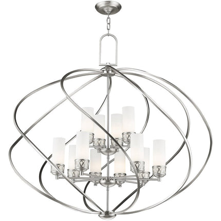 Twelve Light Dimmable Chandelier With Shades HomeRoots