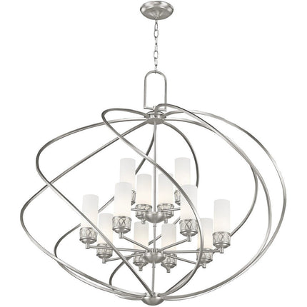 Twelve Light Dimmable Chandelier With Shades HomeRoots