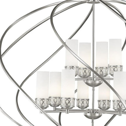 Twelve Light Dimmable Chandelier With Shades HomeRoots