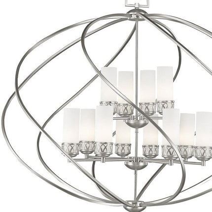 Twelve Light Dimmable Chandelier With Shades HomeRoots