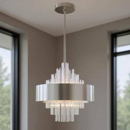 Eight Light Dimmable Chandelier With Shades HomeRoots