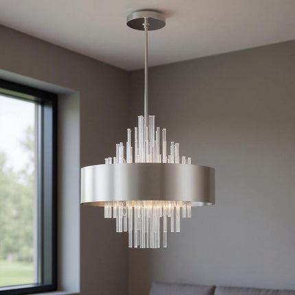 Ten Light Dimmable Chandelier With Shades HomeRoots