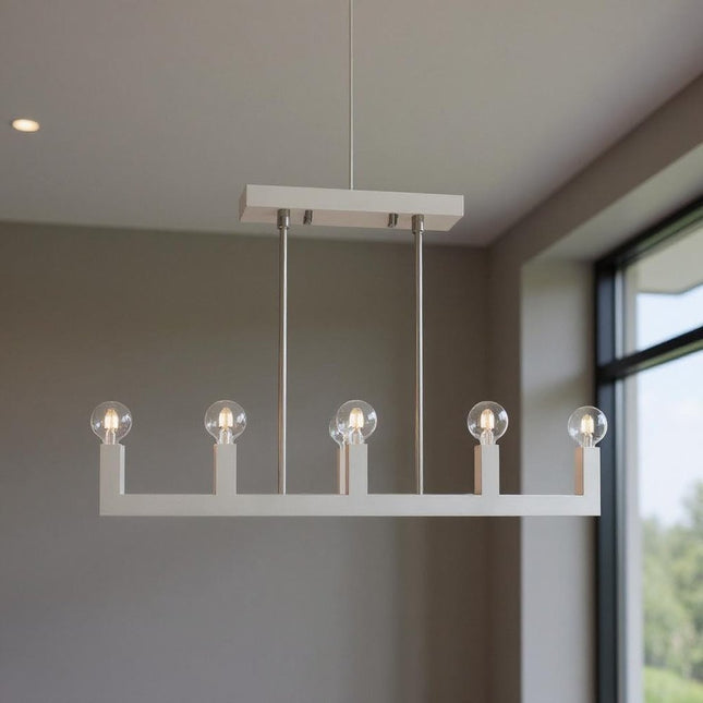 Seven Light Dimmable Chandelier With Shades HomeRoots