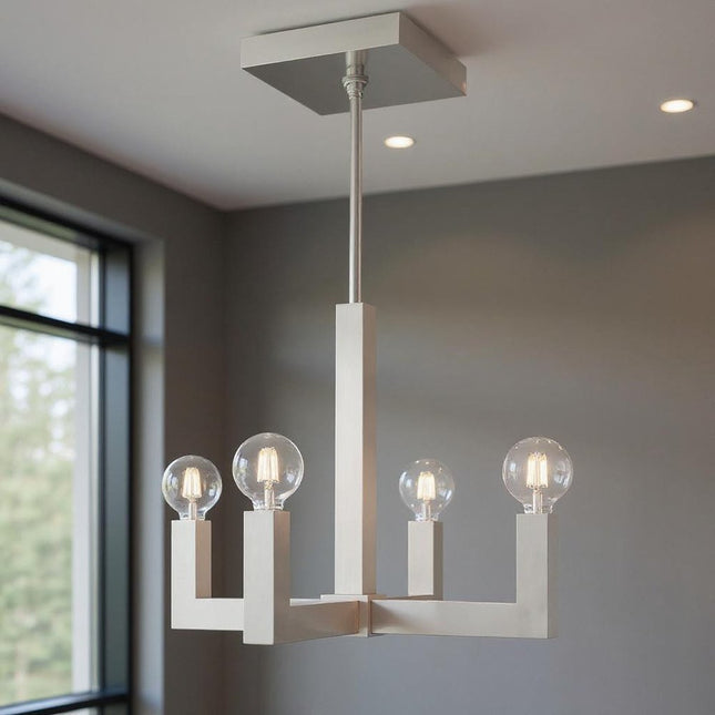Four Light Dimmable Chandelier With Shades HomeRoots