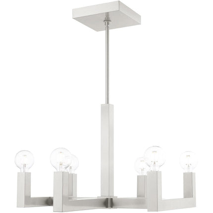 Six Light Dimmable Chandelier With Shades HomeRoots