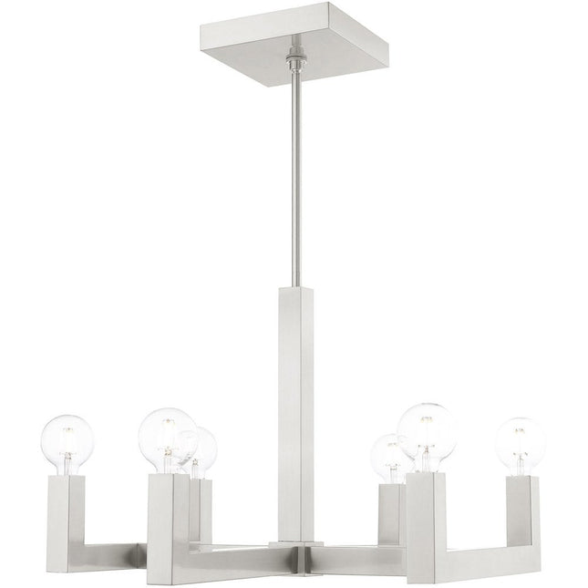 Six Light Dimmable Chandelier With Shades HomeRoots
