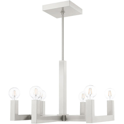 Six Light Dimmable Chandelier With Shades HomeRoots