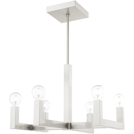 Six Light Dimmable Chandelier With Shades HomeRoots