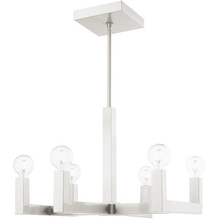 Six Light Dimmable Chandelier With Shades HomeRoots